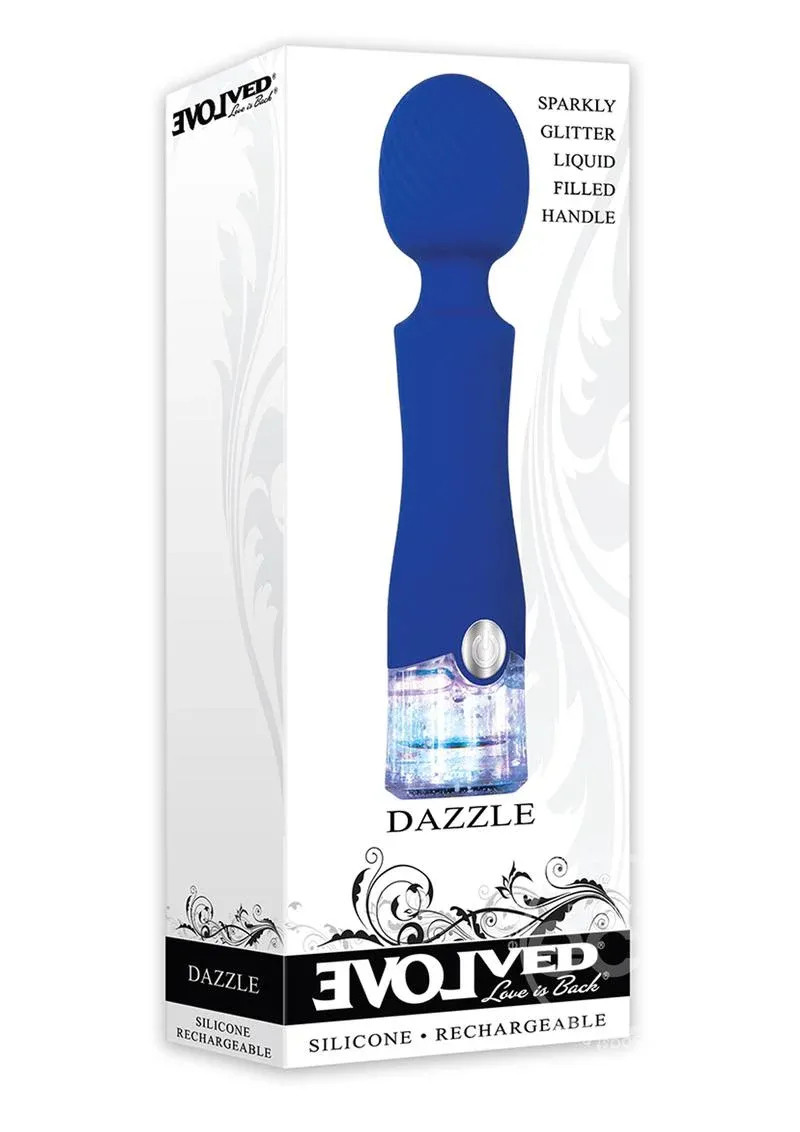 Dazzle Silicone LED Light Massager USB Rechargeable Waterproof Blue 6 Inches