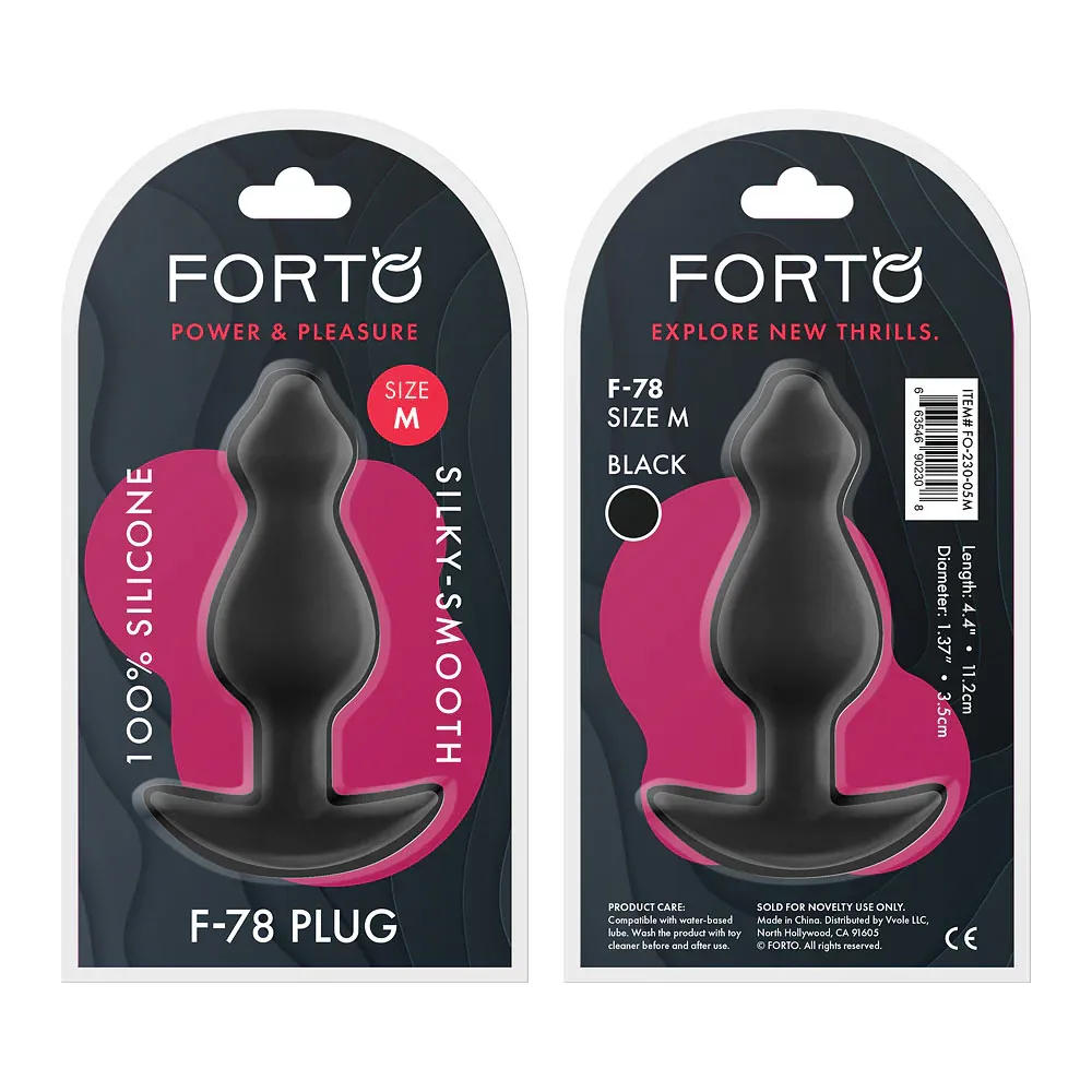 F-78: POINTEE 100% SILICONE PLUG - MEDIUM BLACK