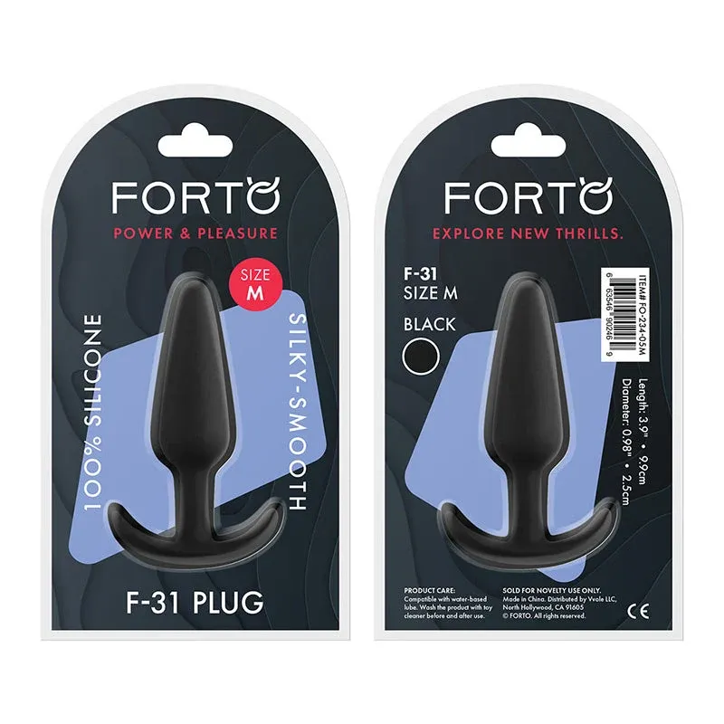F-31: 100% SILICONE PLUG - MEDIUM BLACK