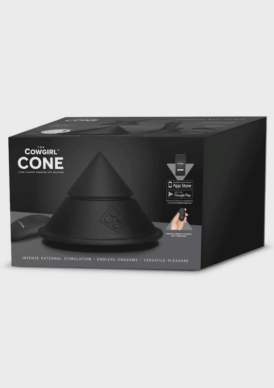 Cowgirl Cone Premium Sex Machine with Remote and App Control - Black