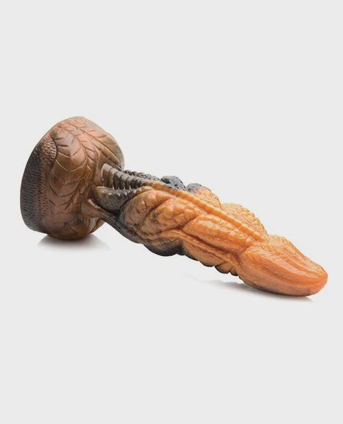 Creature Cocks Ravager Rippled Tentacle Silicone Dildo - Orange/Black