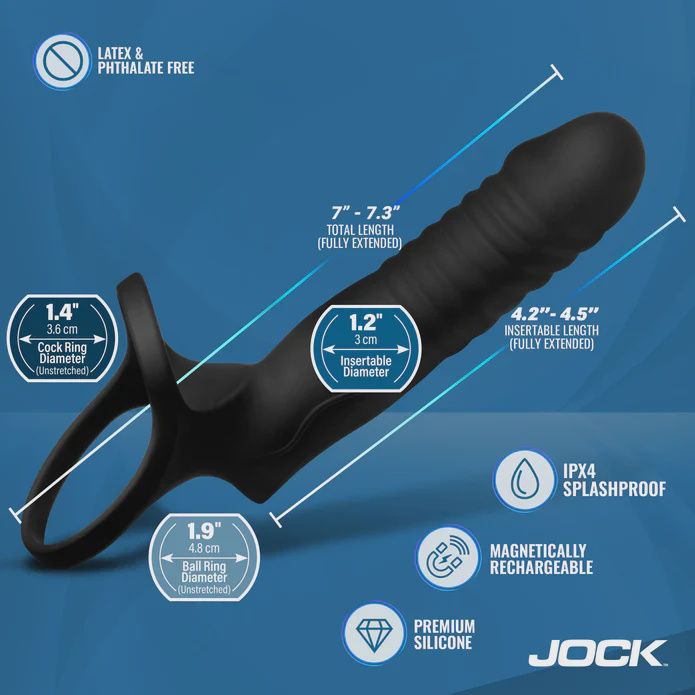 Double Thrust Thrusting &amp; Vibrating Double Penetration C-Ring w/ Remote