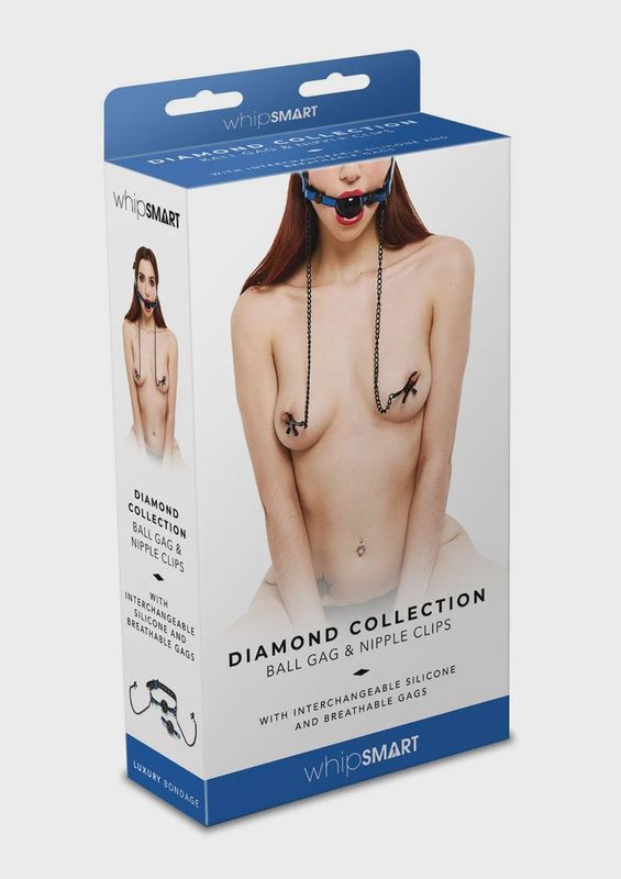 Diamond Collection Ball Gag and Nipple Clips
