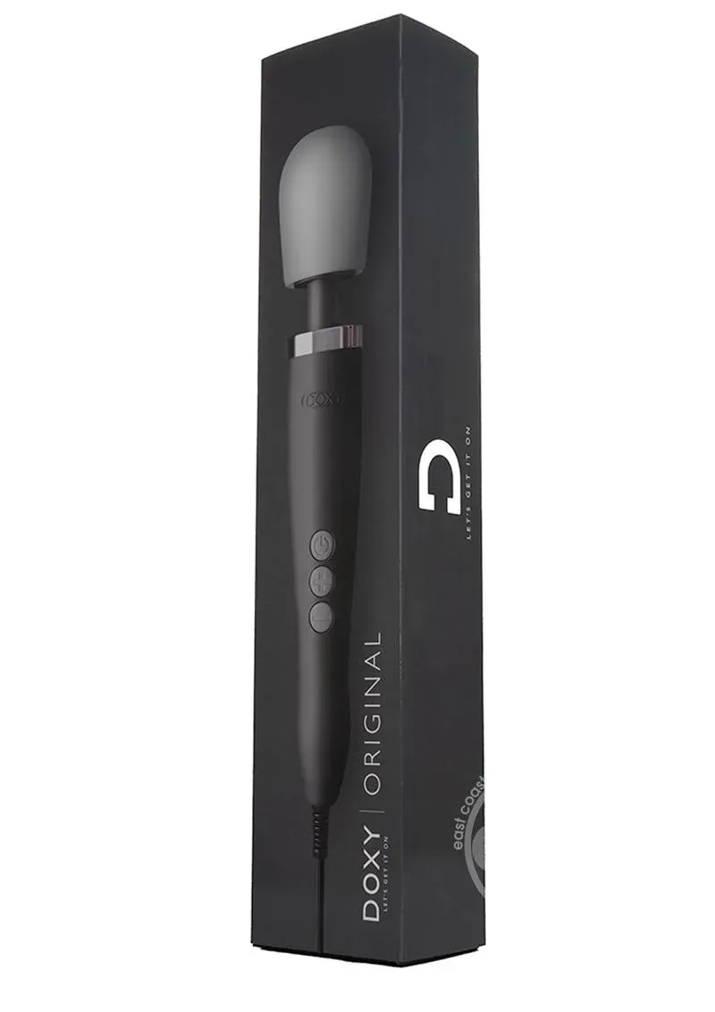 DOXY Plug-In Vibrating Wand Body Massager Black