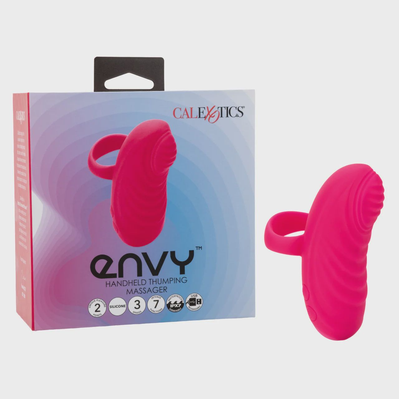 Envy Handheld Thumping Rechargeable Silicone Massager - Pink