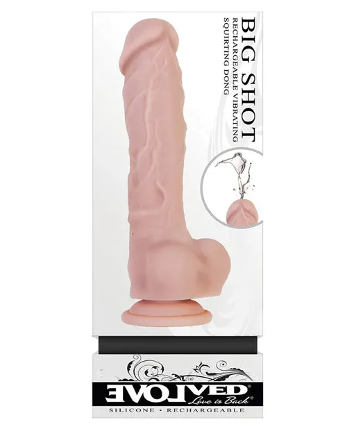 Evolved Big Shot Vibrating &amp; Squirting Dong - Flesh