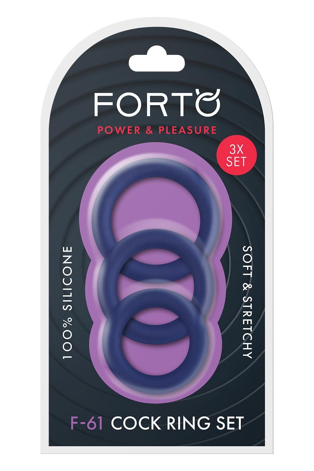 F-61: 3 PIECE C-RING SET 100% SILICONE - BLUE