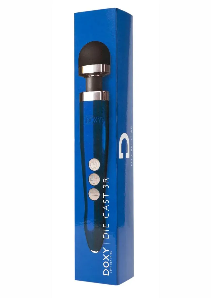 Doxy Die Cast 3 USB Rechargeable Vibrating Wand Massager Blue Flame
