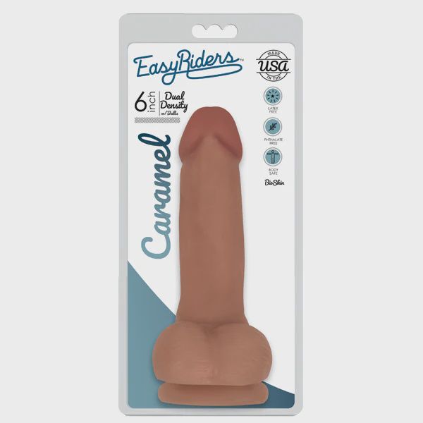 Easy Riders 6 Inch Dual Density Dildo With Balls - Medium