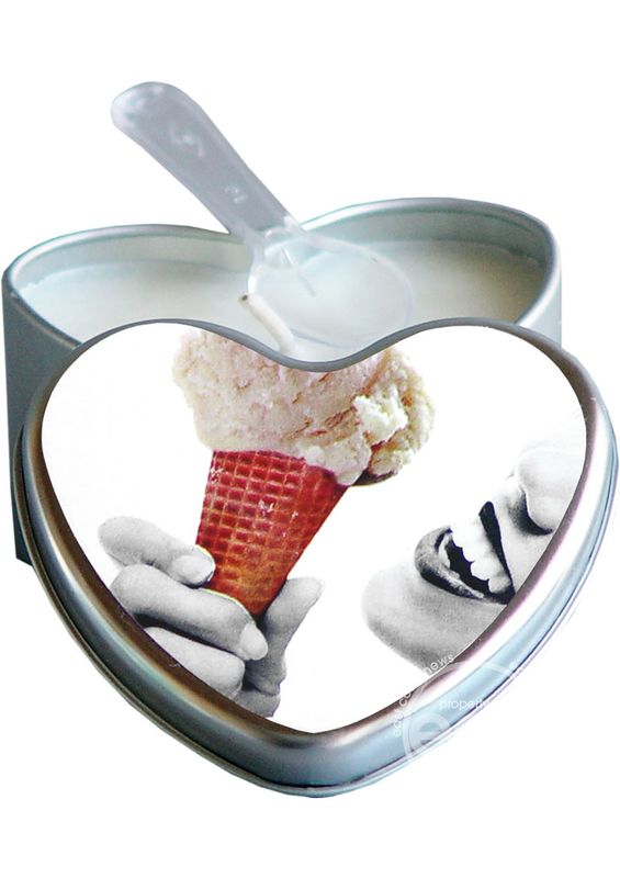 Earthly Body Suntouched Hemp Edible Candle - 4.7 oz Heart Tin Vanilla Ice Cream