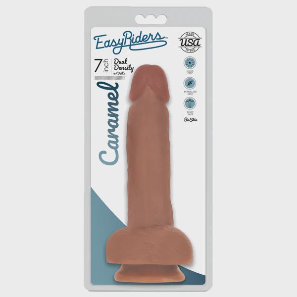 Easy Riders 7 Inch Dual Density Dildo With Balls - Medium