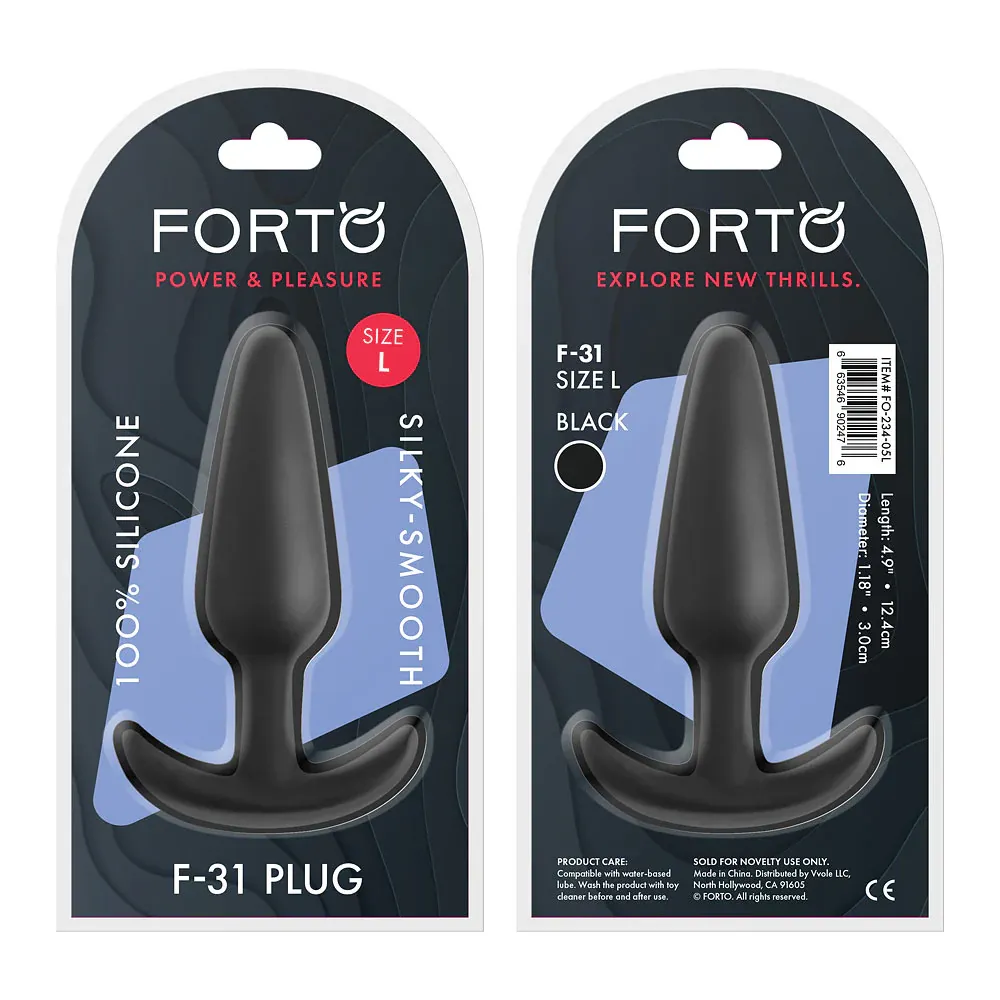 F-31: 100% SILICONE PLUG - LARGE BLACK