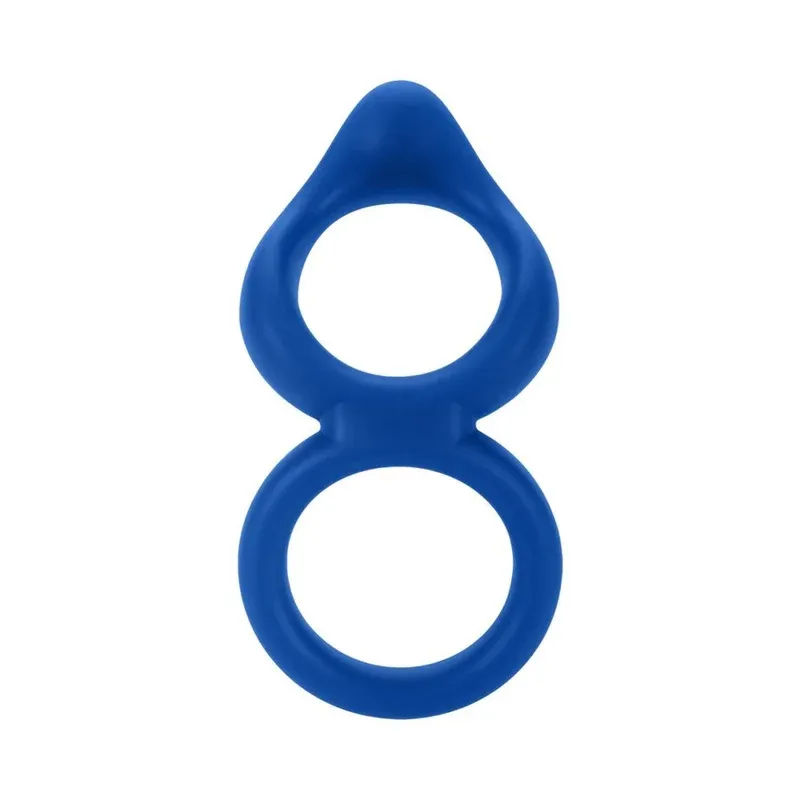 F-88: DOUBLE RING 100% LIQUID SILICONE - BLACK - OS