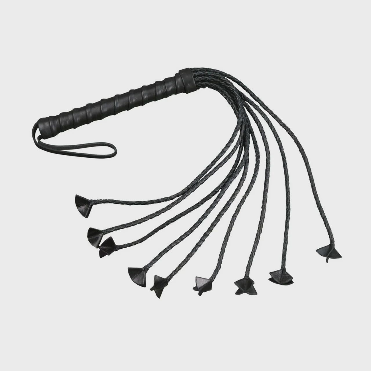 Flogger - Leather 24" Braided Tails Cat o' Nine Tails with Petal Ends
