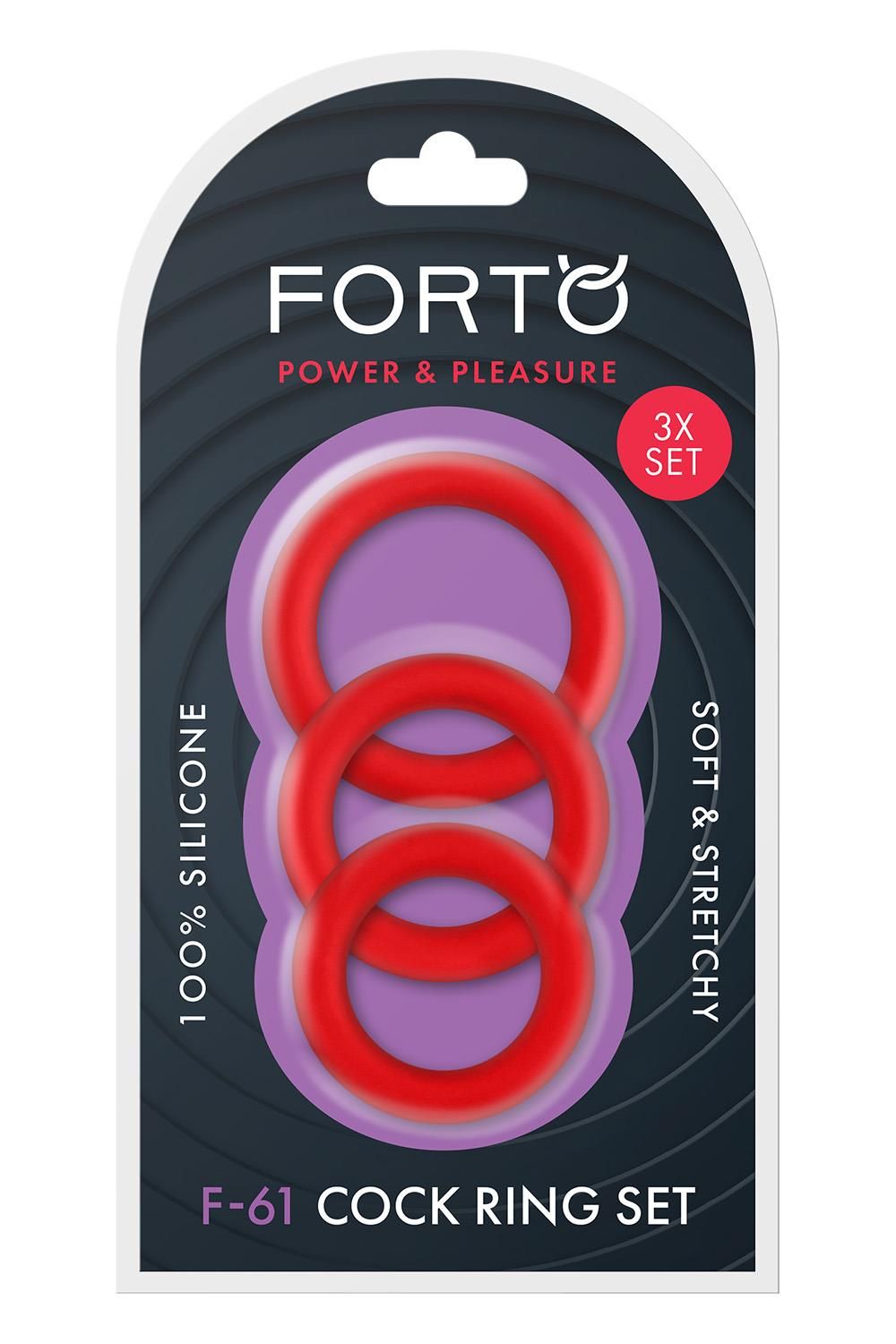 F-61: 3 PIECE C-RING SET 100% SILICONE - RED