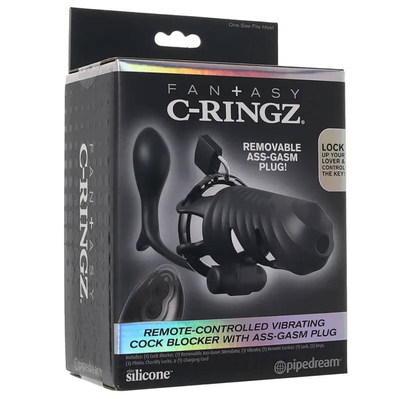 Fantasy C-Ringz Remote Controlled Vibrating Cock Blocker w/Ass-Gasam Plug