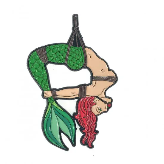Geeky &amp; Kinky Mermaid Red Hair Green Tail Bound Pin