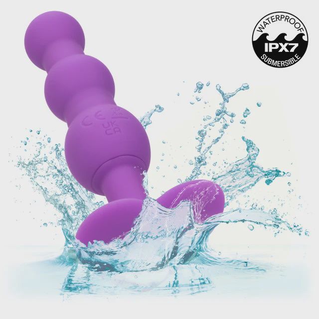 First Time Triple Beaded Silicone Rechargeable Probe - Purple
