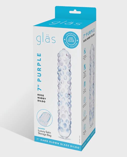 Glas Purple Rose Nubby Dildo
