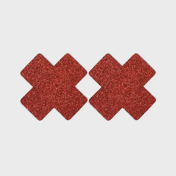 Glitter Cross Ruby Red Pasties
