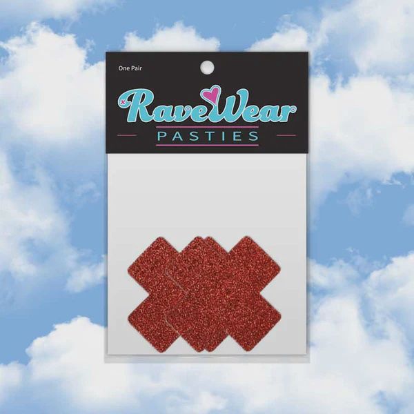 Glitter Cross Ruby Red Pasties