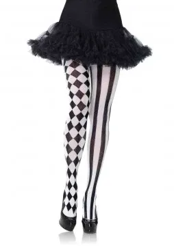 Harlequin Pantyhose - Black/white