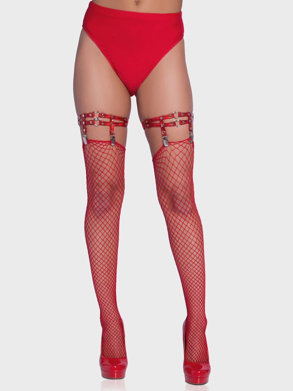 Iridescent Heart Garter Suspenders