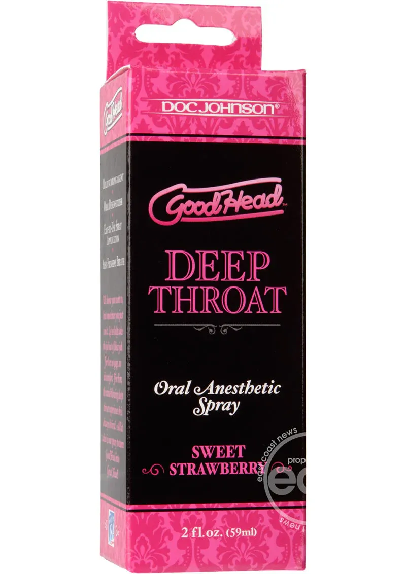 Goodhead Deep Throat Oral Anesthetic Spray Sweet Strawberry 2 Ounce
