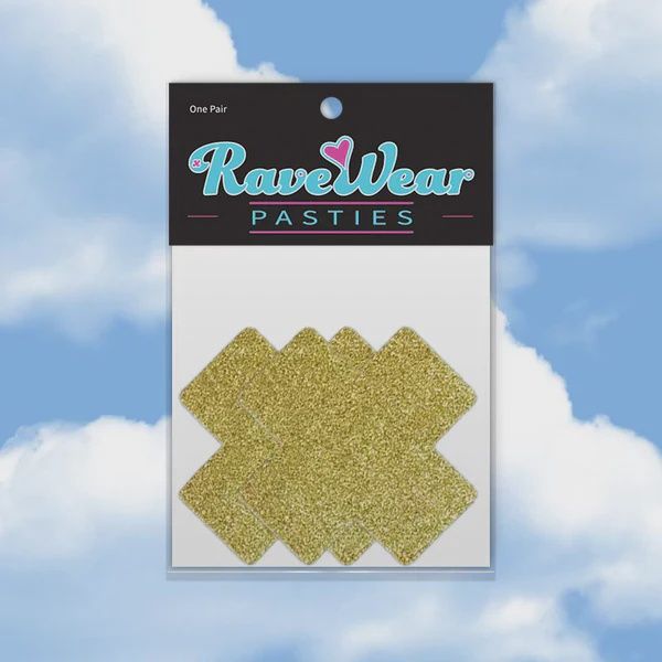 Glitter Cross Golden Yellow Pasties