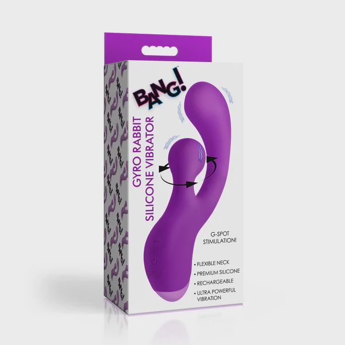 Gyro Rabbit Silicone Vibrator - Purple