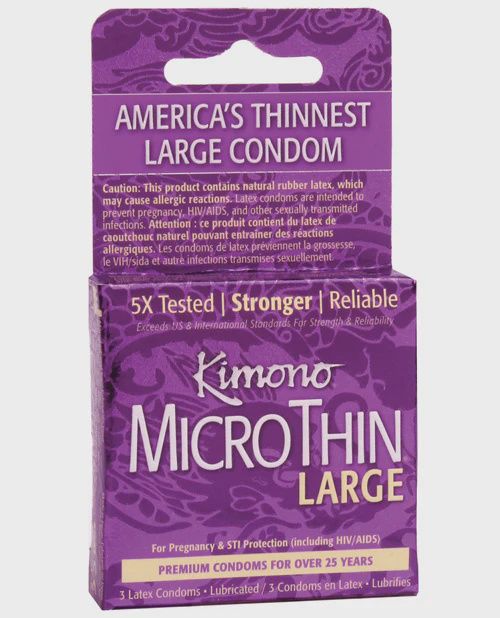 Kimono Micro Thin Large Condom - Box of 3
