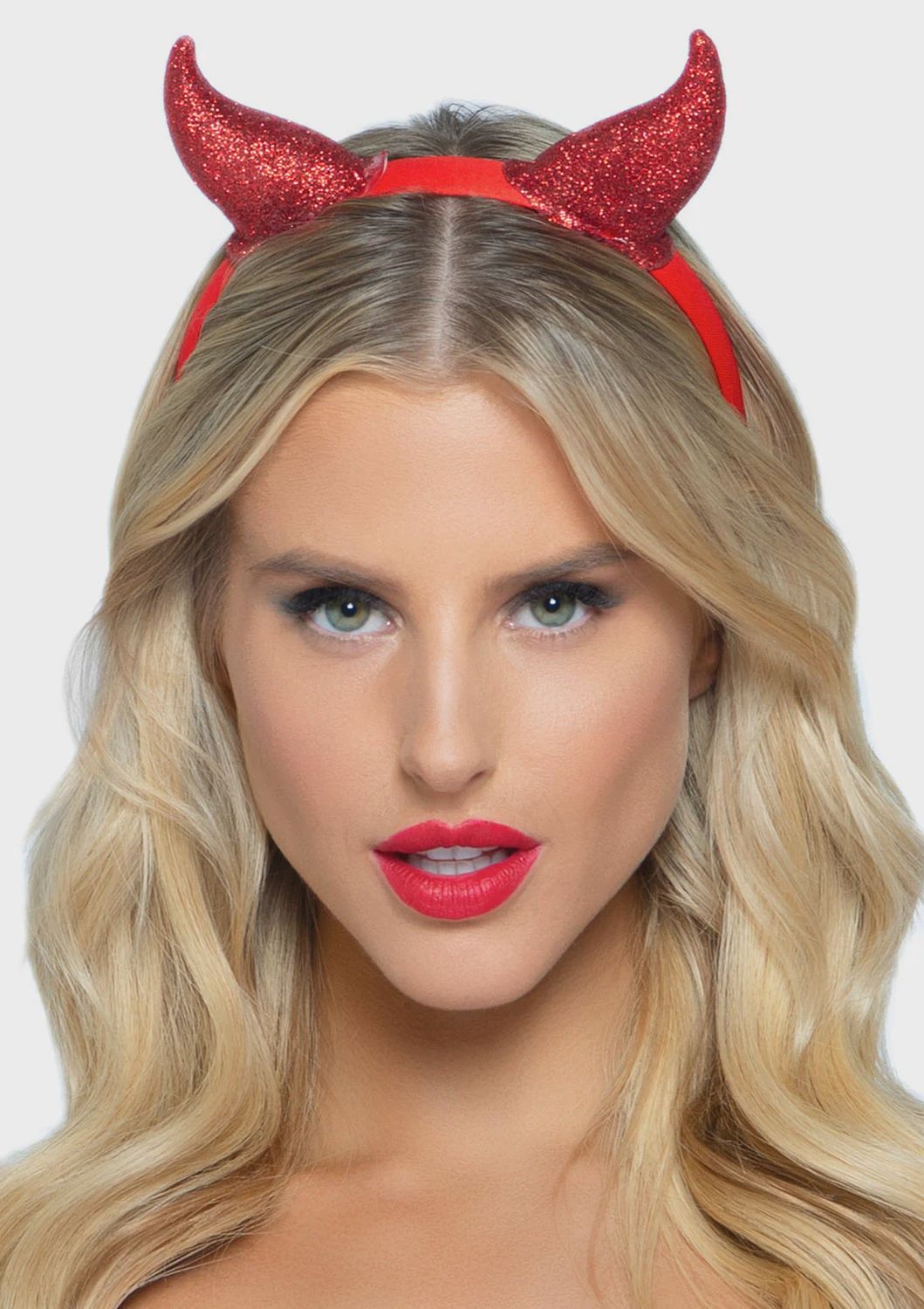 Latex glitter devil horn headband