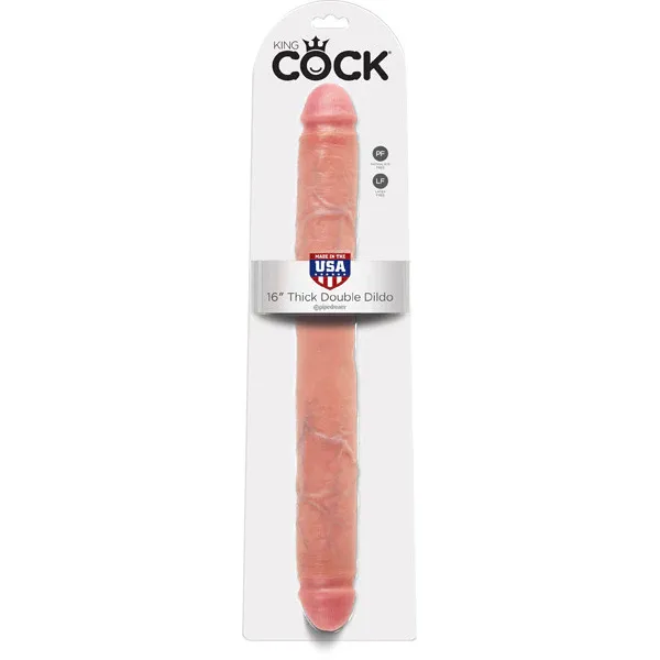 King Cock 16" Thick Double Dildo Flesh