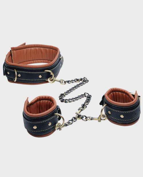 Master Series Coax Collar to Wrist Restraints - Black