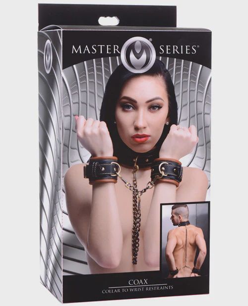 Master Series Coax Collar to Wrist Restraints - Black