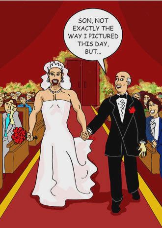 Male Bride Gay Wedding-Funny Bachelor Card