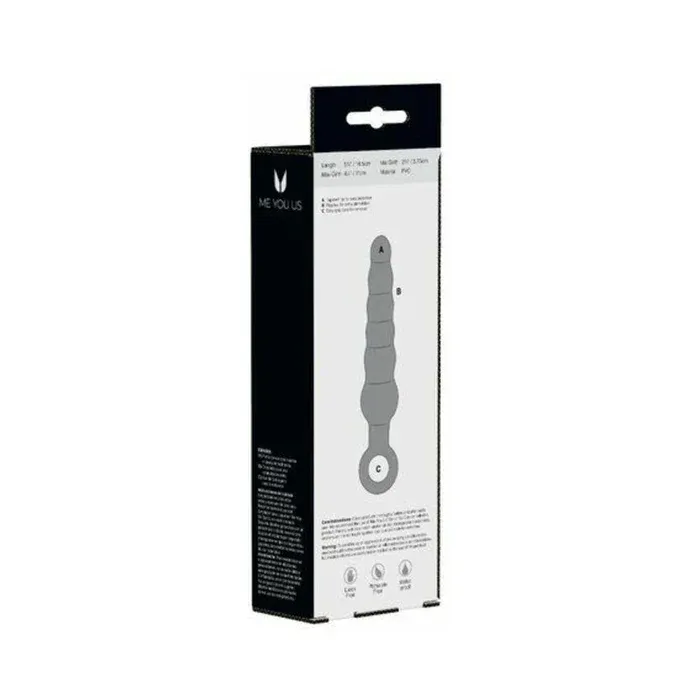 Me You Us Rippled Wand Anal Teaser Plug Black