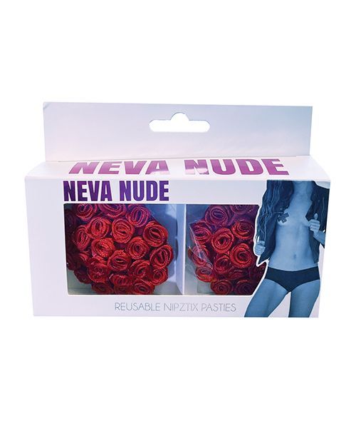 Neva Nude Burlesque First Impression Roses Reusable Silicone Nipztix - Red O/S