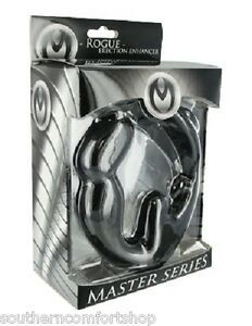 Master Series Rogue Erection Enhancer Cockring With Prostate Stimulator Black 4.5 Inch