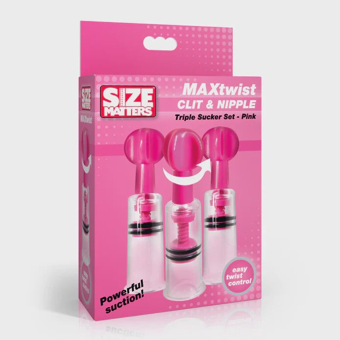 MAXtwist Clit &amp; Nipple Triple Sucker Set - Pink