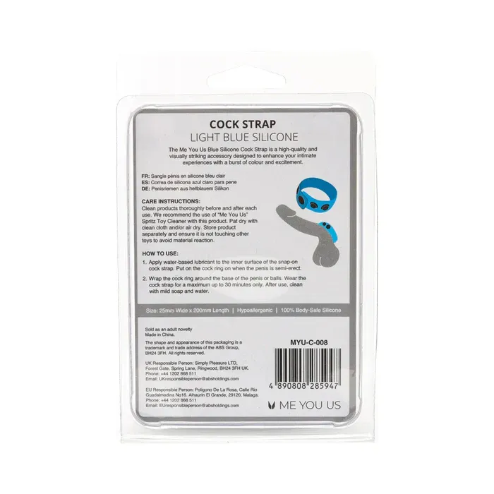 Me You Us Light Blue Silicone Cock Strap