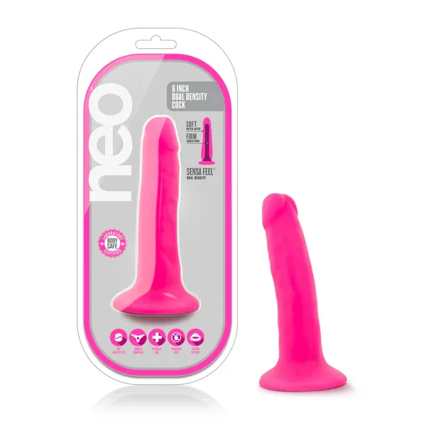 Neo 5.5" Dual Density Cock Neon Pink