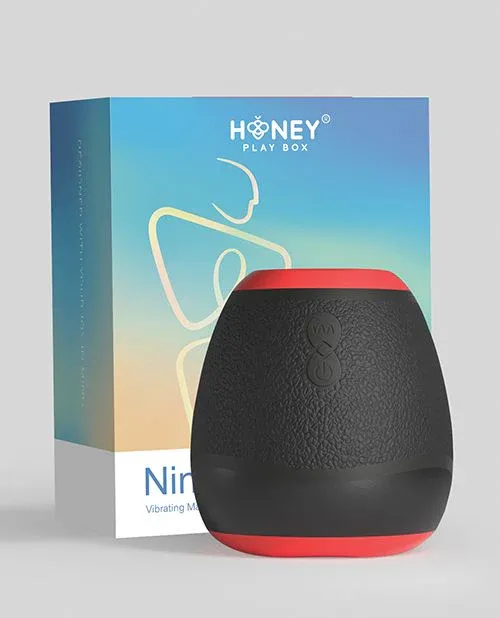 Ninja Open-Ended Vibrating Stroker Male Masturbator - Black