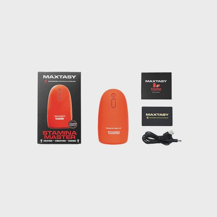 Maxtasy Stamina Master Heat up &amp; Vibrating Stroker - Orange