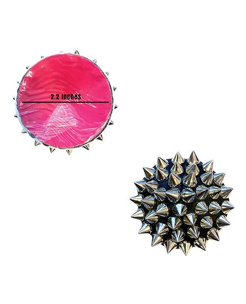 Neva Nude Burlesque Bowser Spike Pleather Reusable Silicone Nipztix - Silver/Black O/S