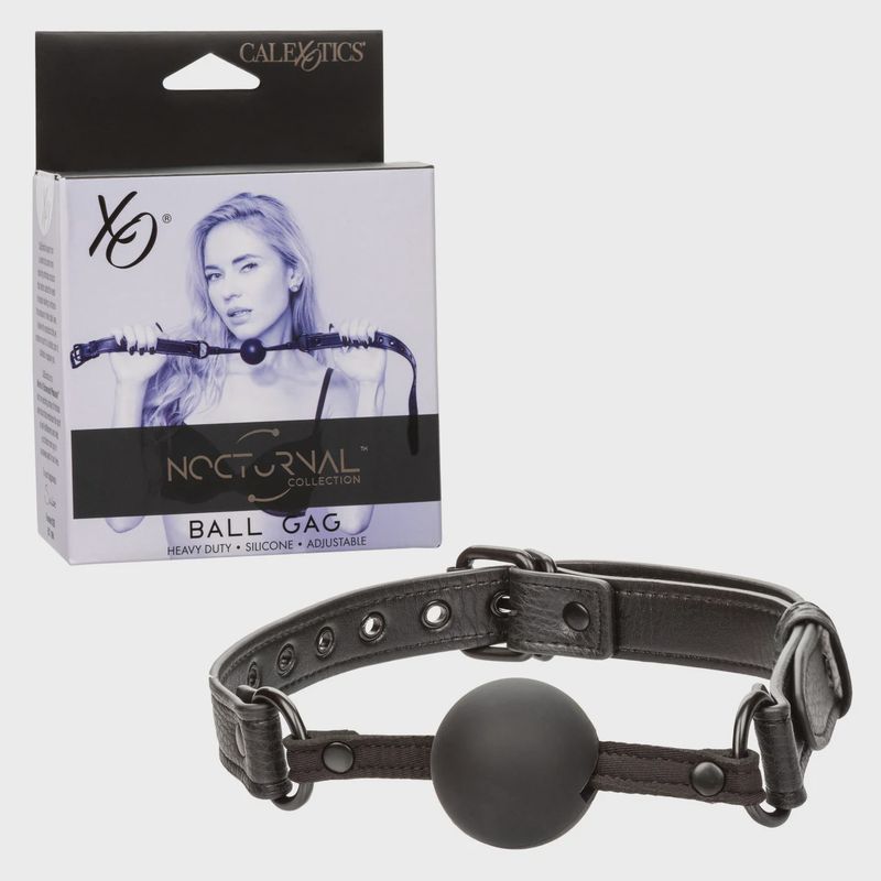 Nocturnal Collection Adjustable Silicone Ball Gag - Black