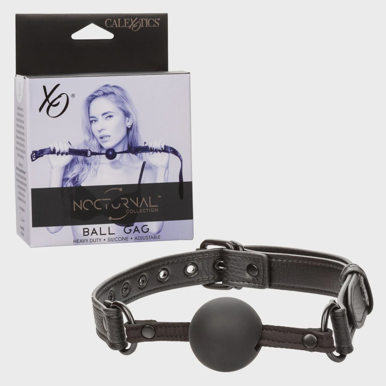Nocturnal Collection Adjustable Silicone Ball Gag - Black