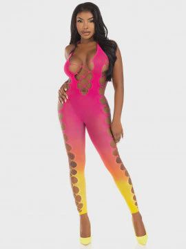 Ombre Footless Bodystocking - One Size - Sunset