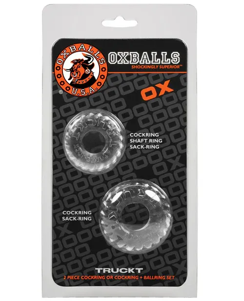 Oxballs TruckT Cock &amp; Ball Ring - Clear Pack of 2