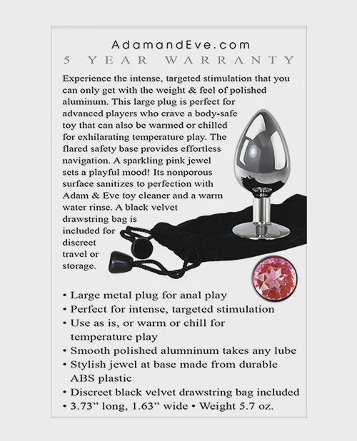 Pink Gem Aluminium Anal Plug Large